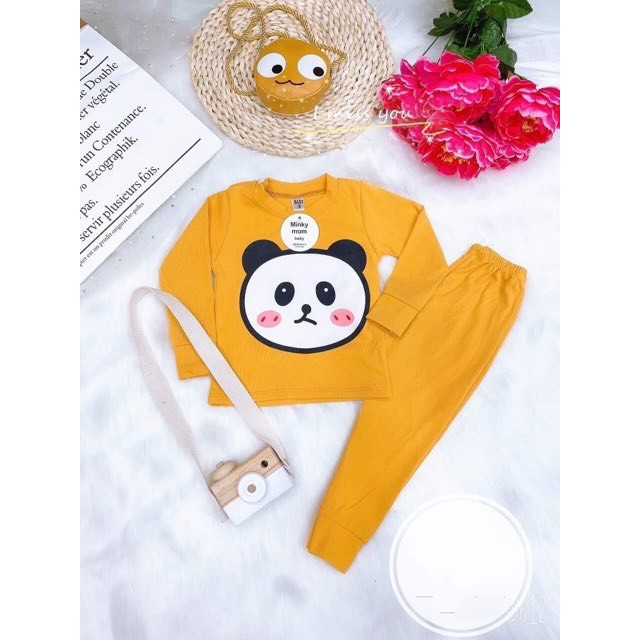 Bộ quần áo cotton dài tay in hình thú cho bé từ 8-18kg