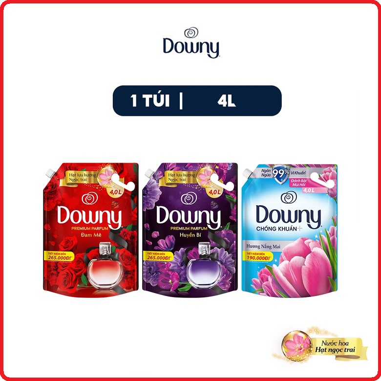 Nước Xả Vải DOWNY Hương Nước Hoa Cao Cấp Túi 4L
