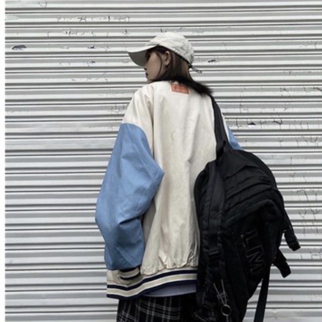 [Có ảnh thật] Áo bomber jacket kaki phối tay xanh unisex Nam Nữ shop Jum.closet | BigBuy360 - bigbuy360.vn