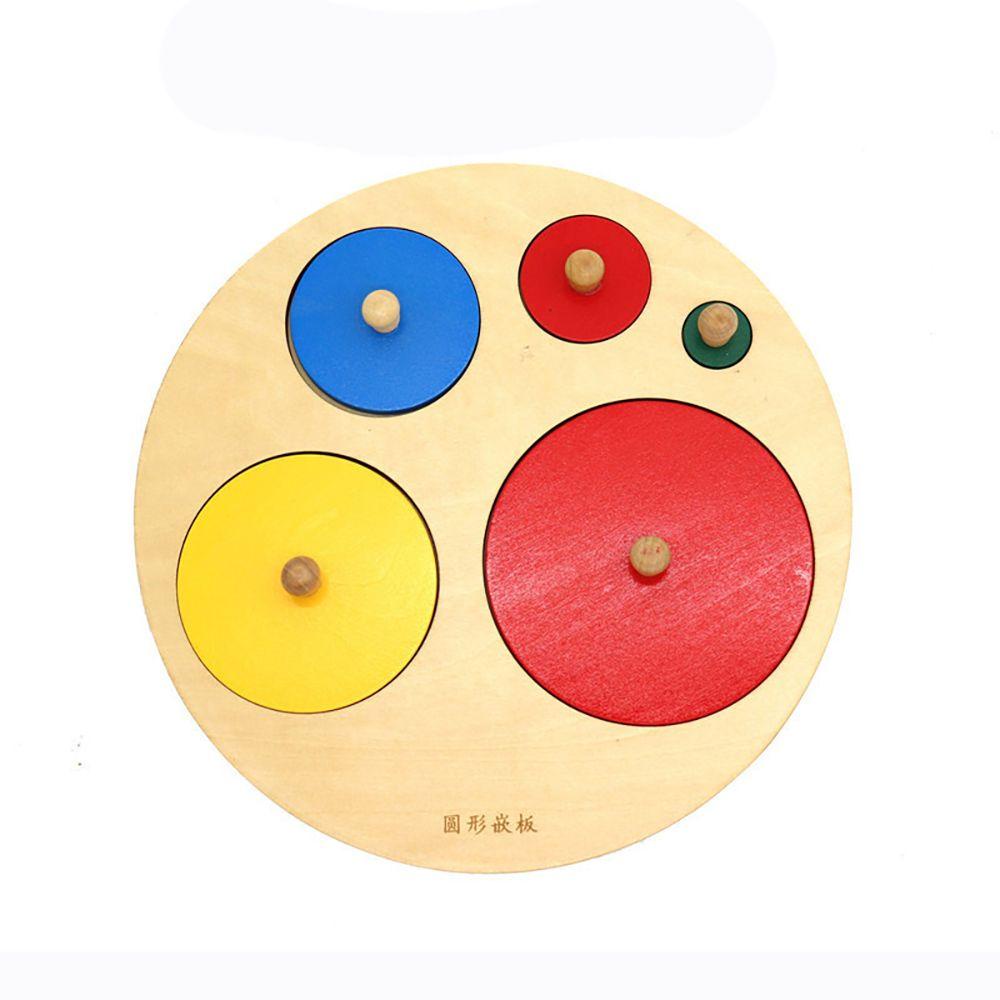 Bộ Đồ Chơi Xếp Hình Học Montessori Hình Tròn / Vuông Bằng Gỗ Hỗ Trợ Giáo Dục Sớm Cho Bé