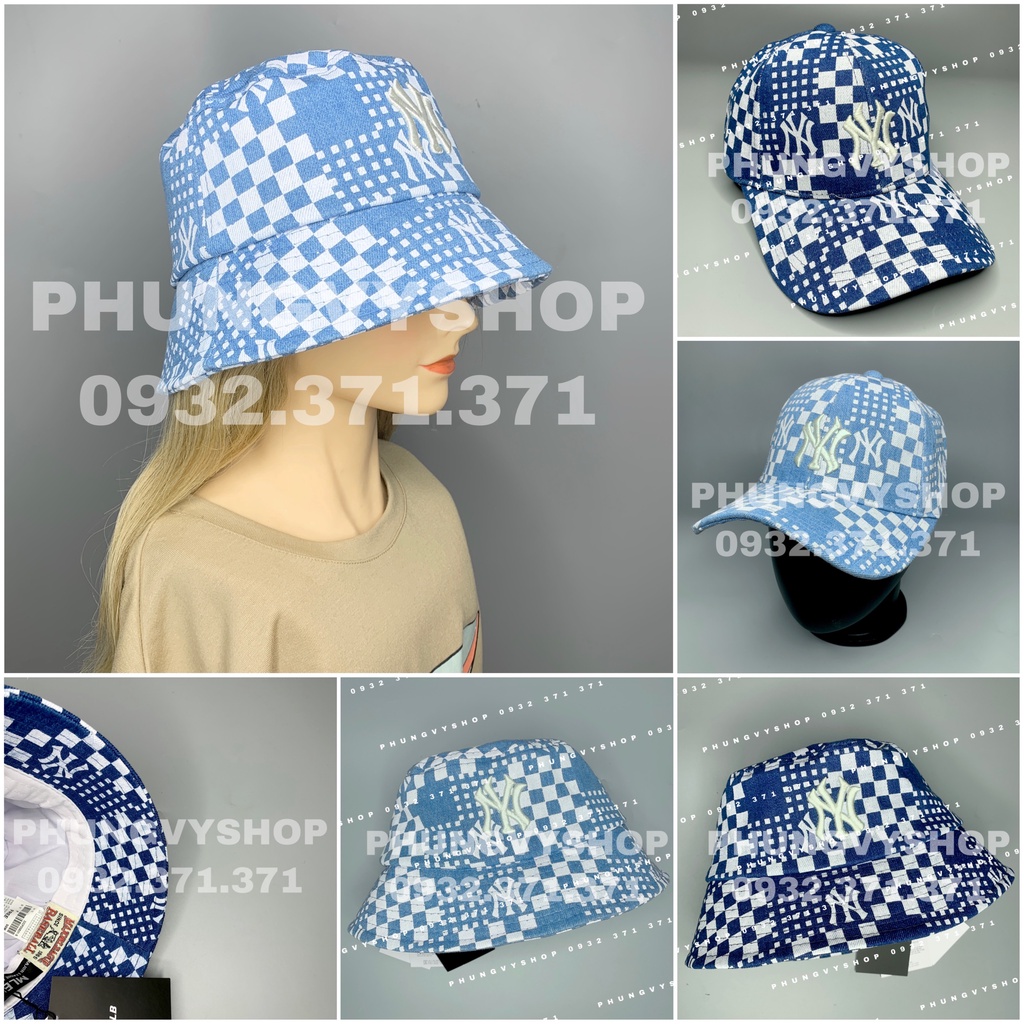 ( SALE )Set mũ CẶP COUPLE nam nữ -JEAN NHIỀU Ô VUÔNG THÊU NI - Nón đôi cực hot