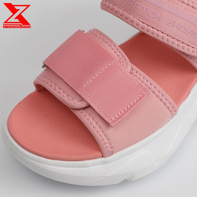 Sandal Ulzzang ZX 2304 Màu Hồng - Đế cao 5cm -  quai ngang bản to có thể điều chỉnh