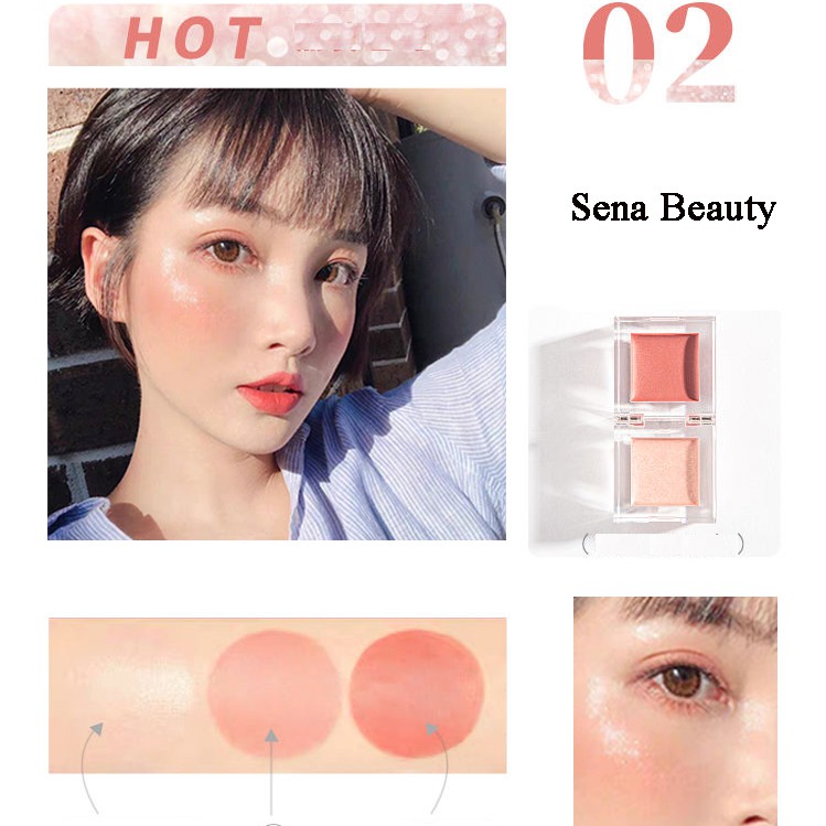 (Hàng Mới Về) Bảng Phấn Má Hồng 2 Trong 1 Trang Điểm Tự Nhiên Lâu Trôi | BigBuy360 - bigbuy360.vn