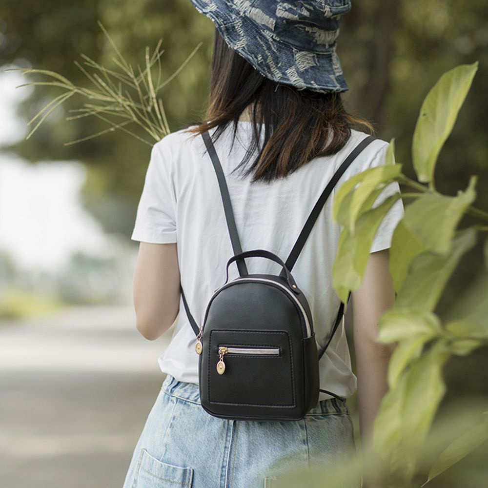 NIUYOU [Ready Stock] Women PU Daypack Mini Backpack Waterproof Shoulder Bag
