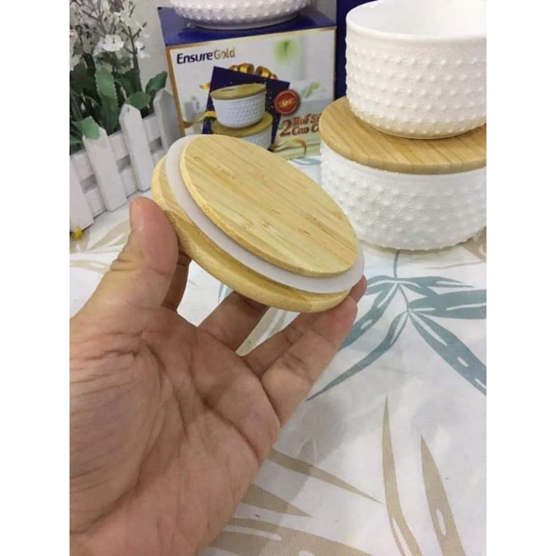 BỘ 2 THỐ SỨ  CAO CẤP CÓ NẮP GỖ SANG CHẢNH