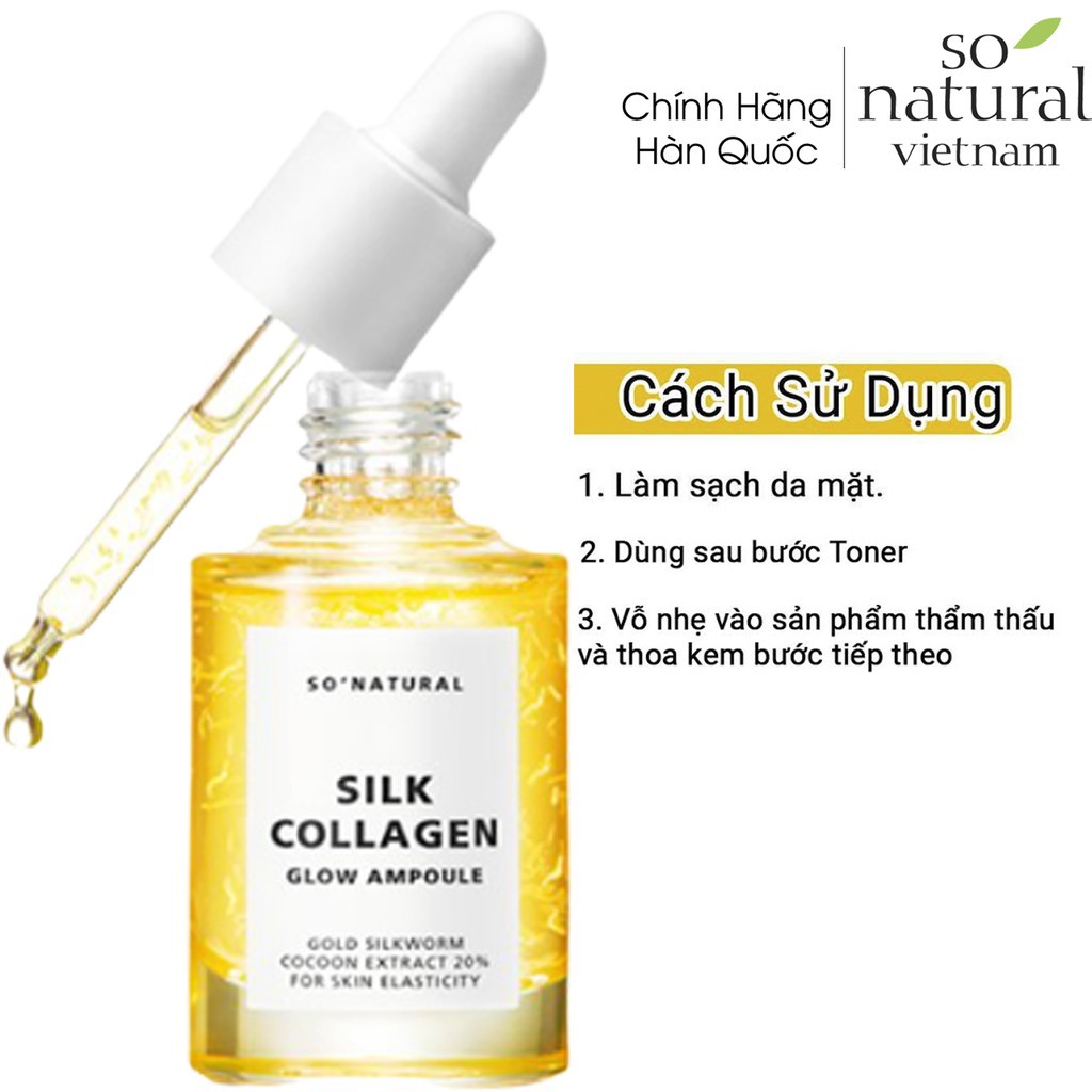 Serum Dưỡng Da Căng Bóng Và Chống Lão Hoá Silk Collagen Glow Ampoule I Nhập Khẩu Chính Hãng Hàn Quốc