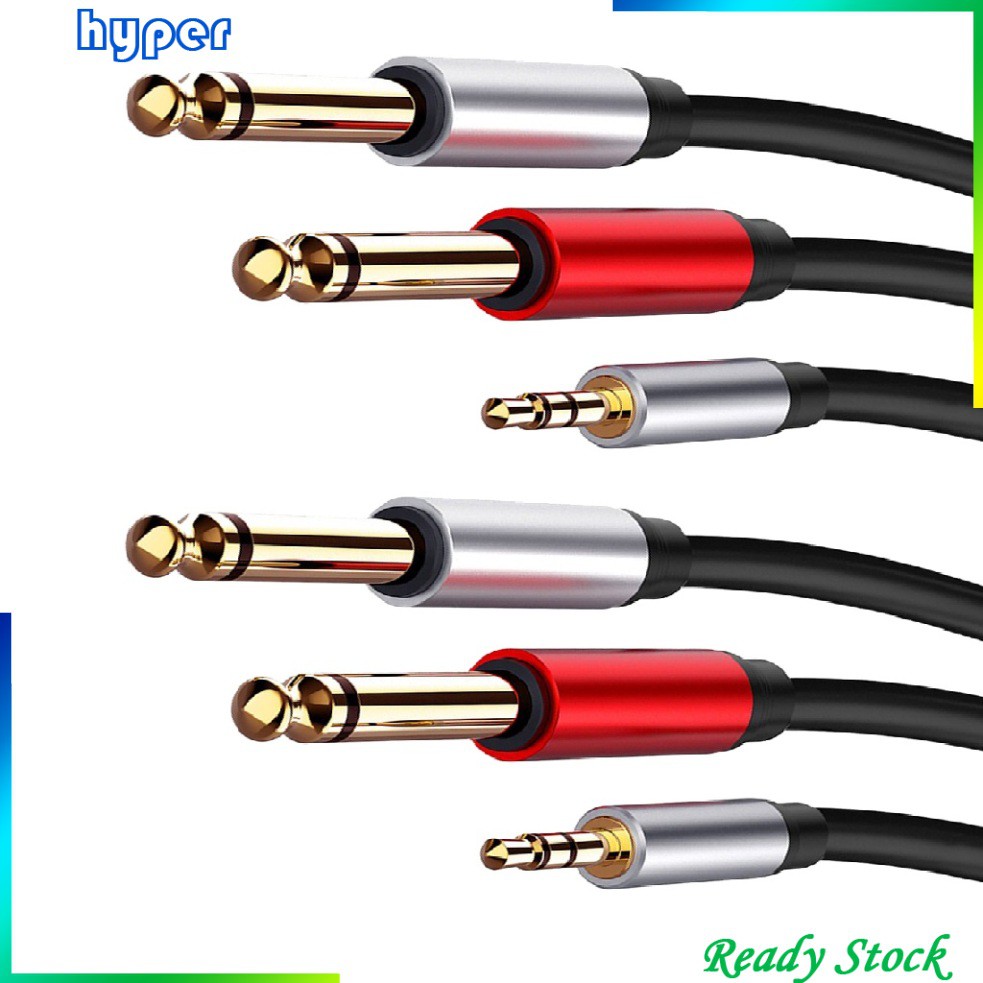 Giắc Chuyển Đổi 2x 5.9ft Dual Male 1 / 4 "6.35Mm Mono Jack Audio 1 / 8" 3.5mm