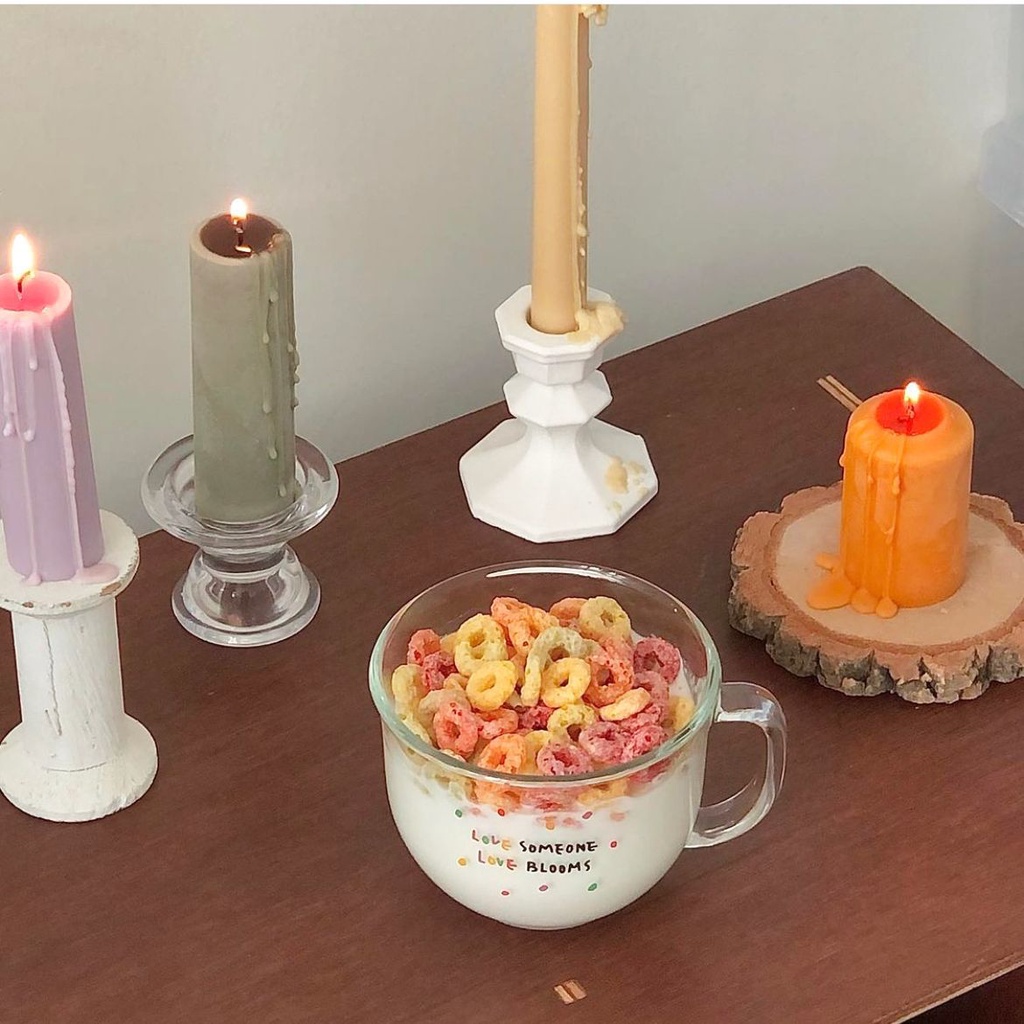 Tách, Ly Thủy Tinh Ăn Ngũ Cốc Breakfast Cup Love Someone Love Bloom