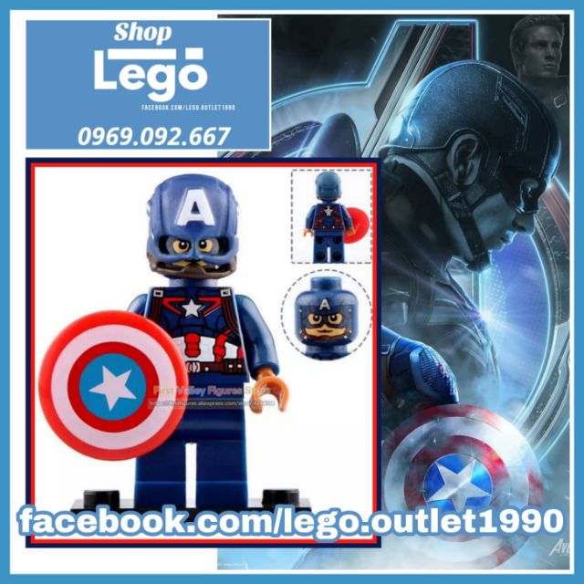 Xếp hình Captain America Assembly Avengers Infinity War Endgame Siêu anh hùng Marvel Lego Minifigures Wm510