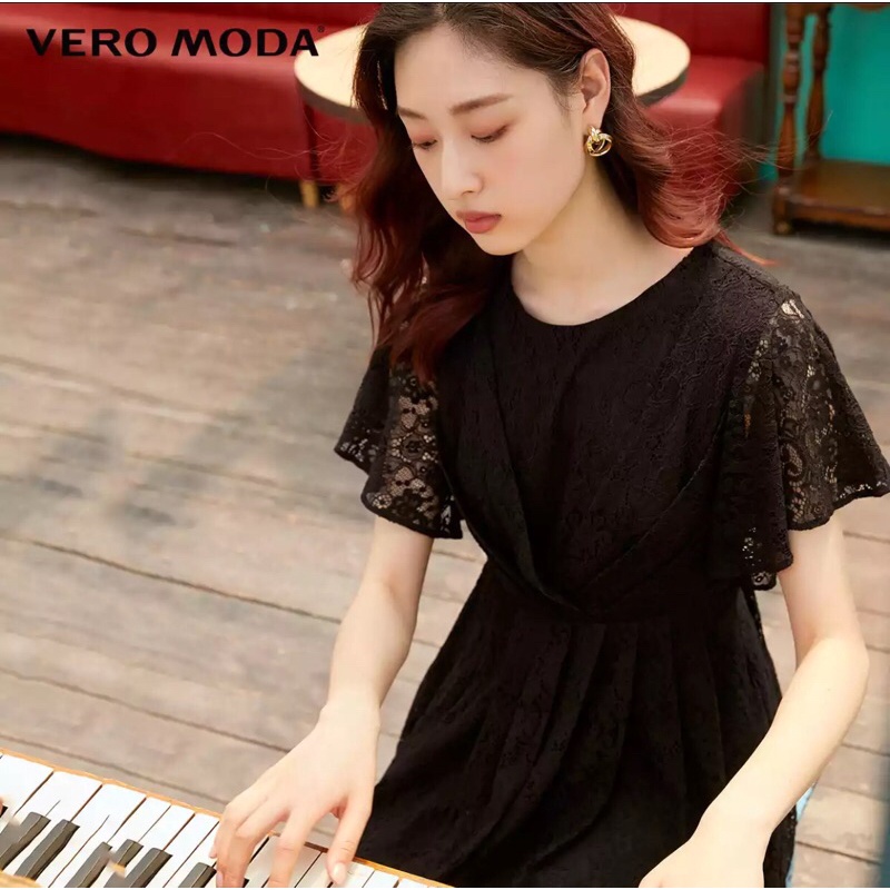 Váy ren VERO MODA màu đen size S sang chảnh