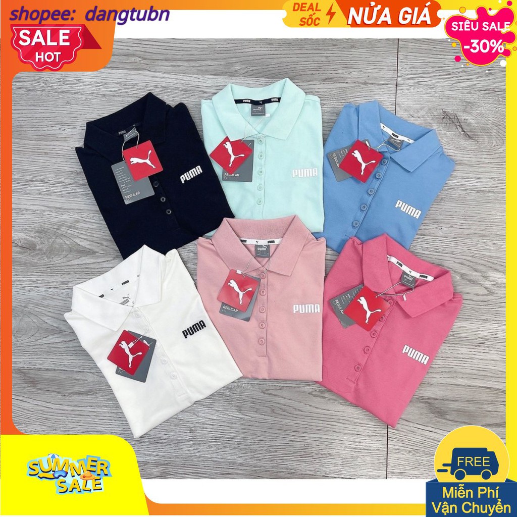 BÁN SỈ ÁO POLO PUMM CÁ SẤU KHUY DỌC 6 MÀU CHO NỮ AN48