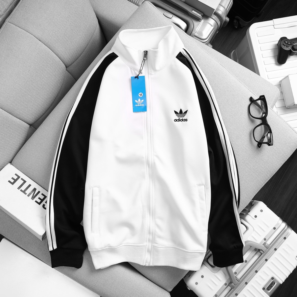 Áo khoác thể thao nam nữ  Phối Đen - Trắng