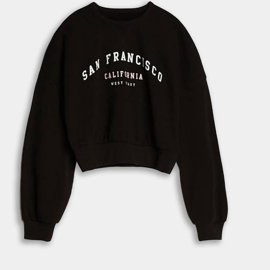 Áo Sweater croptop oversize Sanfransisco | Áo kiểu hàn quốc phong cách thời trang cho nữ | Chất liệu lông cừu | Tất cả các kích thước (=⌒