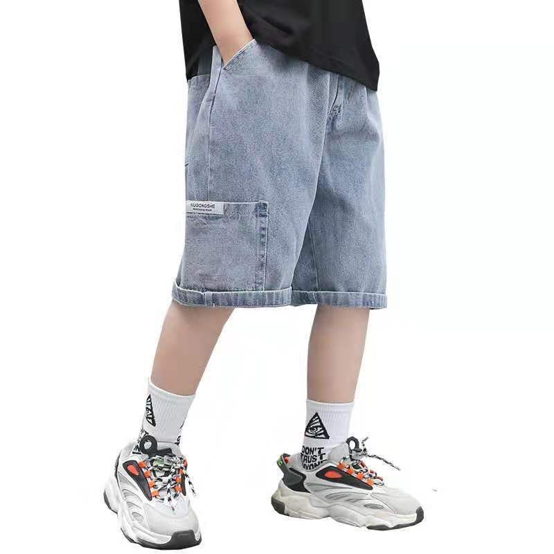 Quần Short Denim Dáng Rộng Thời Trang Mùa Hè Cho Bé Trai
