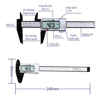 Thước đo điện tử kỹ thuật số 15cm