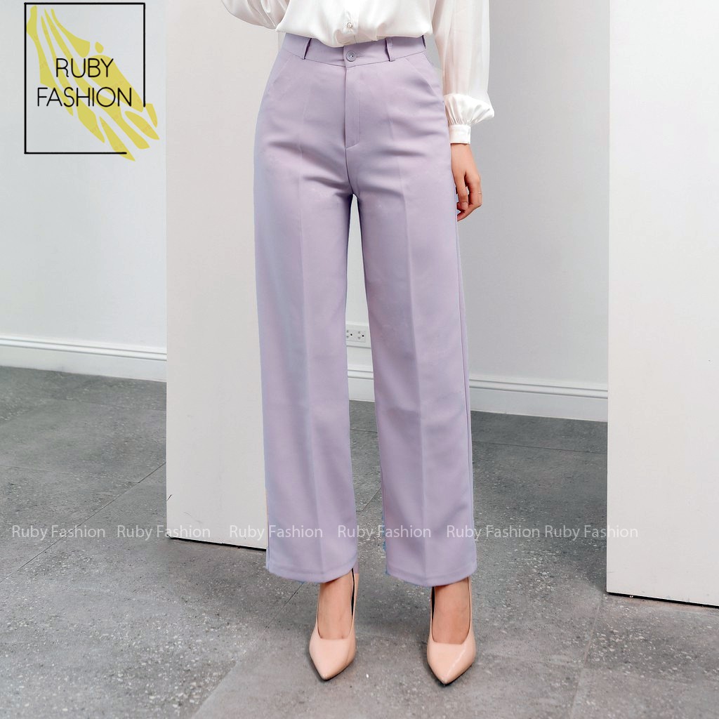 Quần suông ống rộng Ruby Fashion lưng cao vải cao cấp culottes nữ mặc kéo dài chân | BigBuy360 - bigbuy360.vn