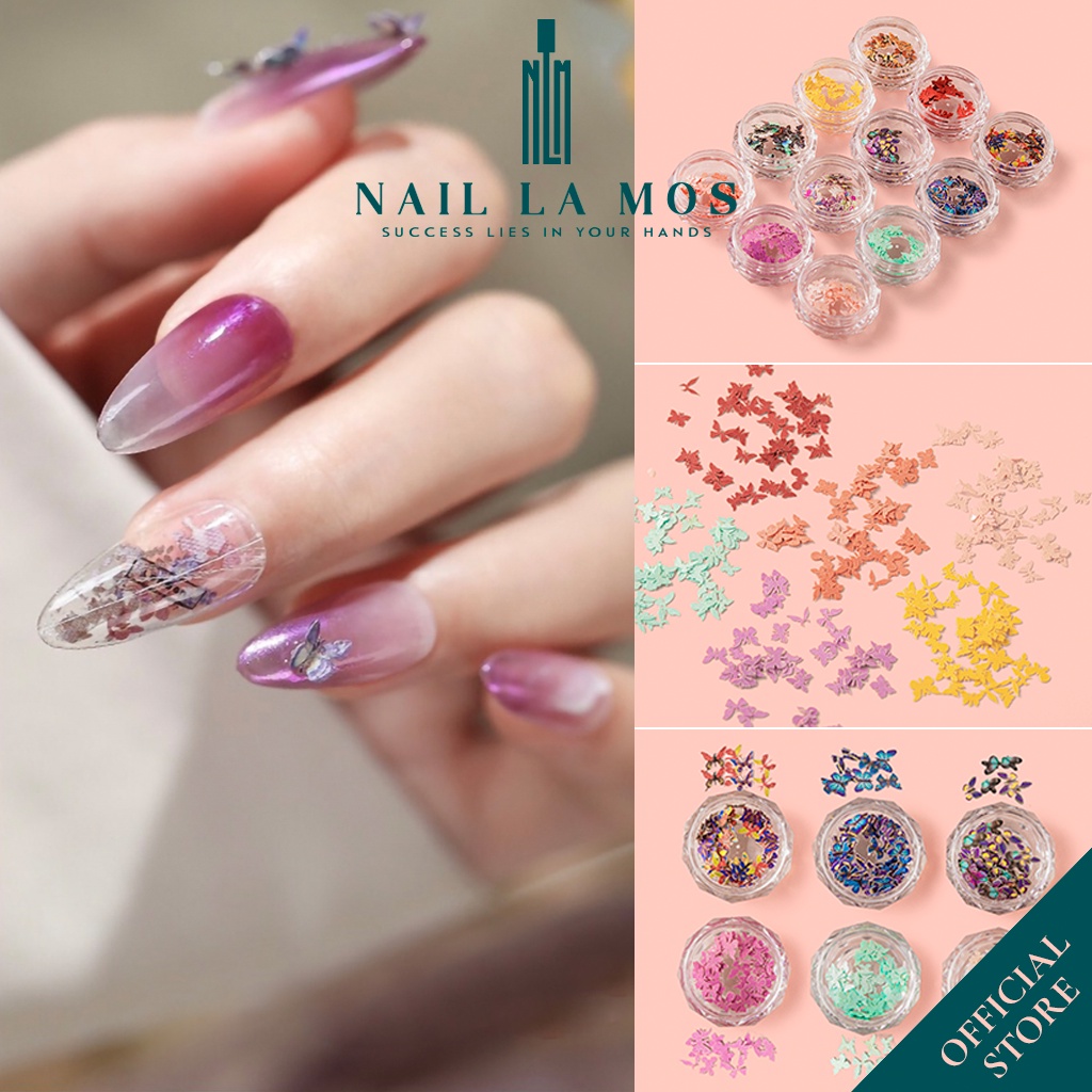 Bướm giấy nail 3D trang trí móng - phụ kiện bướm nail đắp ẩn gel phong cách Hàn Nhật