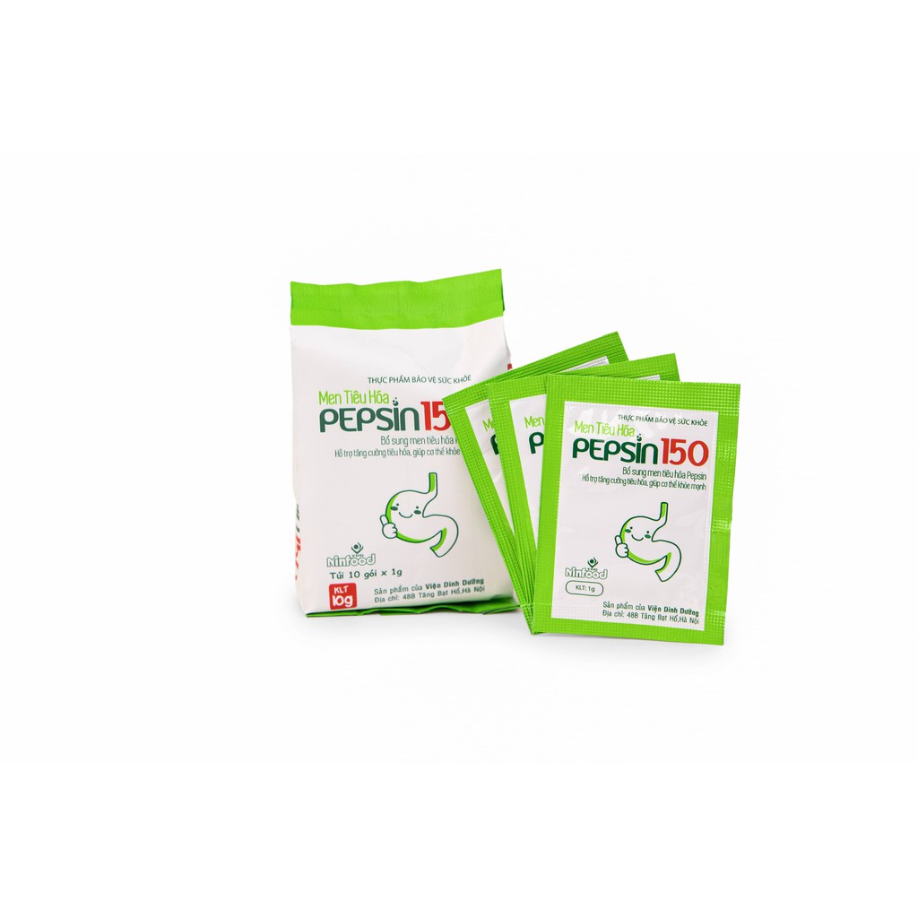 MEN TIÊU HOÁ PEPSIN 150 CỦA VIỆN DINH DƯỠNG NINFOOD DẠNG BỘT VỊ DÂU DỄ UỐNG GIẢM ĐẦY BỤNG KHÓ TIÊU