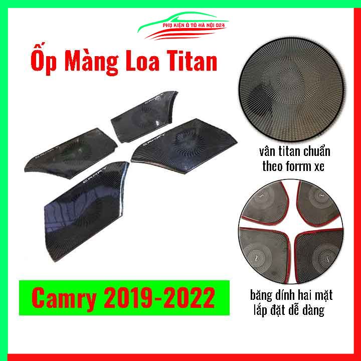 Bộ ốp màng loa Camry 2019-2022 chuẩn theo xe vân Titan chống xước trang trí nội thất ô tô