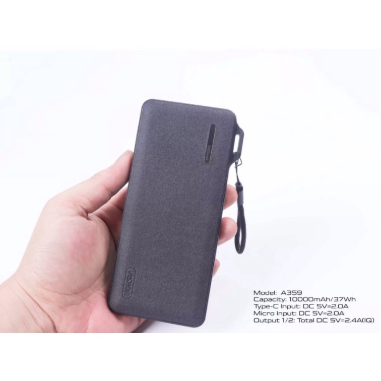 Tặng Cáp Sạc Hãng Sạc dự phòng polymer 10.000mAh Aspor A359 2 cổng sạc USB cho Iphone / Samsung / Xiaomi Flash Change