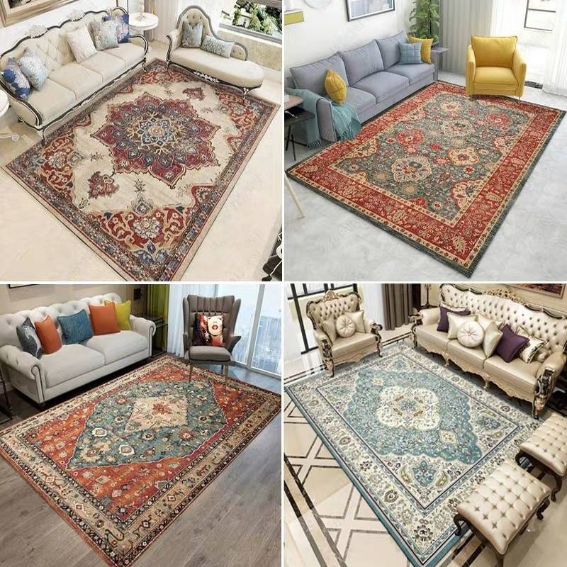 Thảm Mỹ retro phong cách dân tộc Scandinavia Phòng khách bàn cà phê chăn hộ gia đình Thảm trải giường ngủ đầy đủ phò