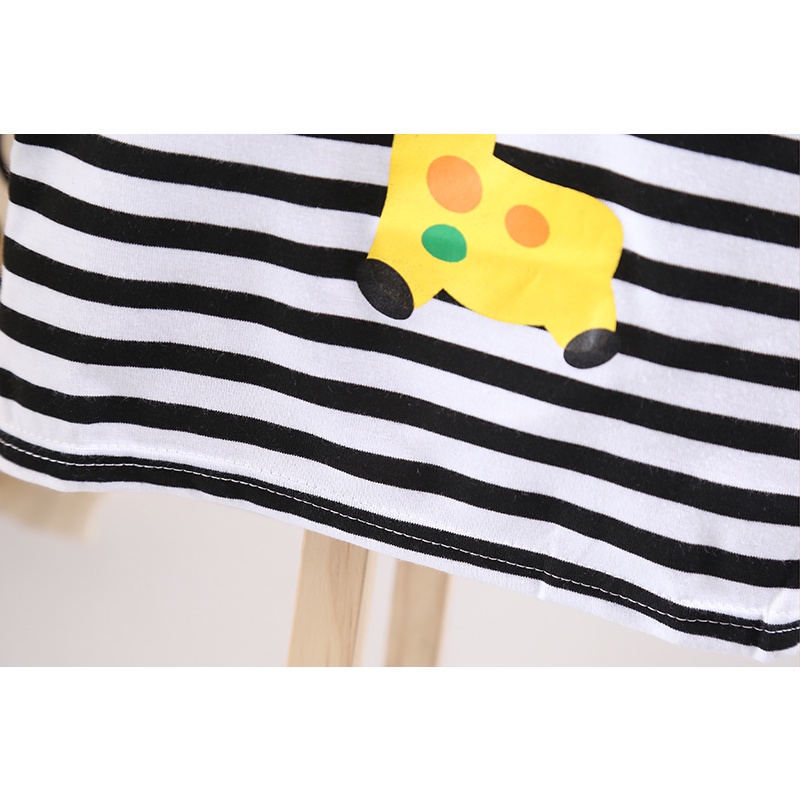 Set Áo Thun Tay Ngắn Họa Tiết Hươu Cao Cổ + Quần short denim Thời Trang Mùa Hè Cho Bé Trai