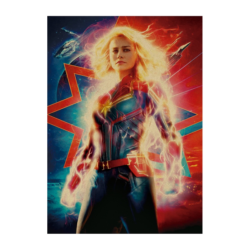 Captain Marvel-2 / Phim khoa học viễn tưởng Marvel / poster giấy kraft cổ điển / hình ảnh trang trí 