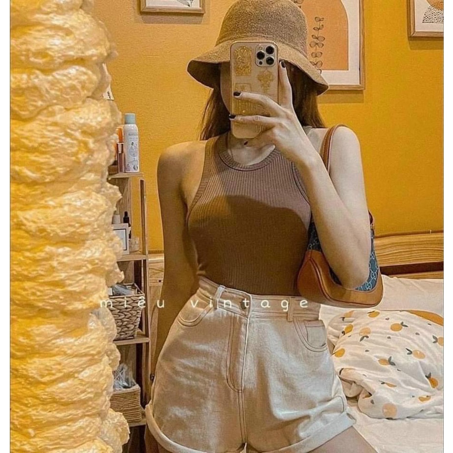 Quần sooc jeans vintage gập gấu | BigBuy360 - bigbuy360.vn