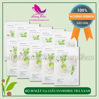 Bộ 10 Mặt Nạ Giấy Innisfree My Real Squeeze Mask Green Tea (Trà Xanh) - Chính Hãng Hàn Quốc