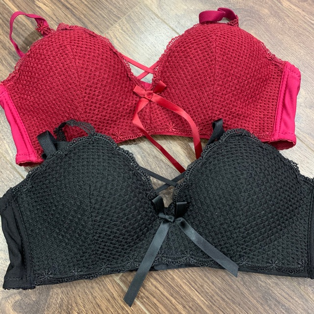 Áo lót ren lưới nơ ngực