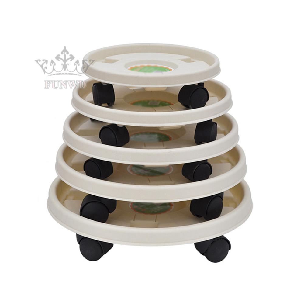 Khay bánh xe di chuyển chậu hoa resin trang trí vườn/cửa sổ/ban công