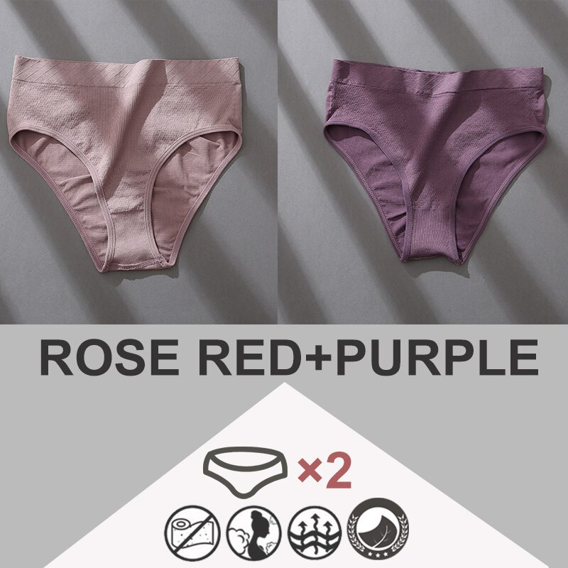 Set 2 quần lót CUTEBYTE lưng cao 8 màu sắc trơn tùy chọn không độn size M-2XL quyến rũ dành cho nữ