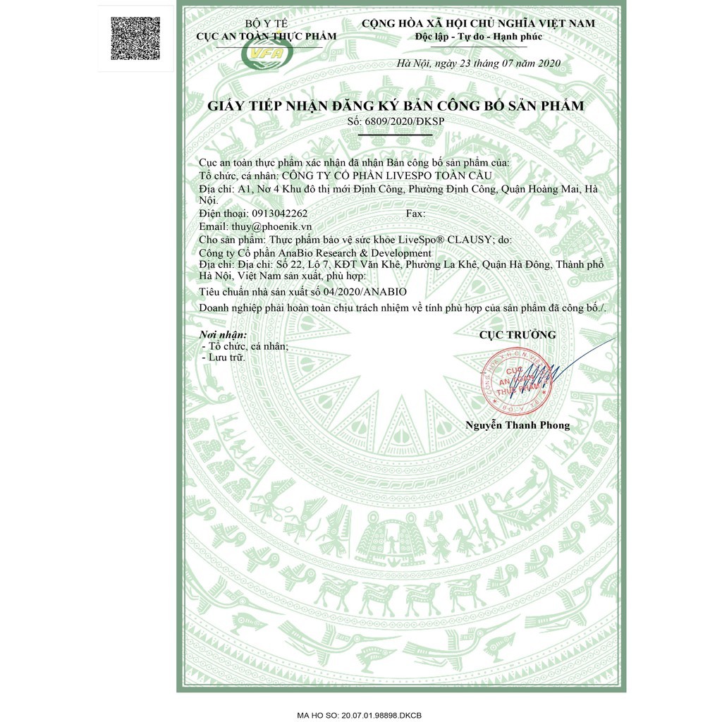 Bào tử lợi khuẩn Live Clausy   - Bổ sung men vi sinh, cân bằng hệ đường ruôt - Nhathuocgiahan