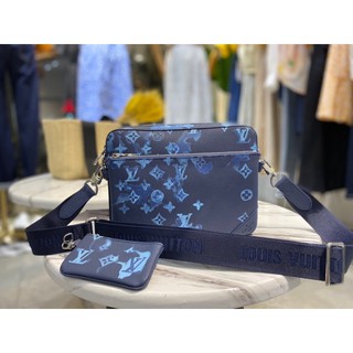 Túi đeo chéo nam 3 chi tiết thương hiệu Louis Vuitton LV da thật cao cấp chữ loang bản vip 1-1
