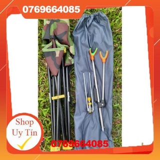 Combo ghế câu cá dã ngoại, chống cần tay gác cần tay -Đ𝗢̂̀𝗖𝗔̂𝗨⑦①③