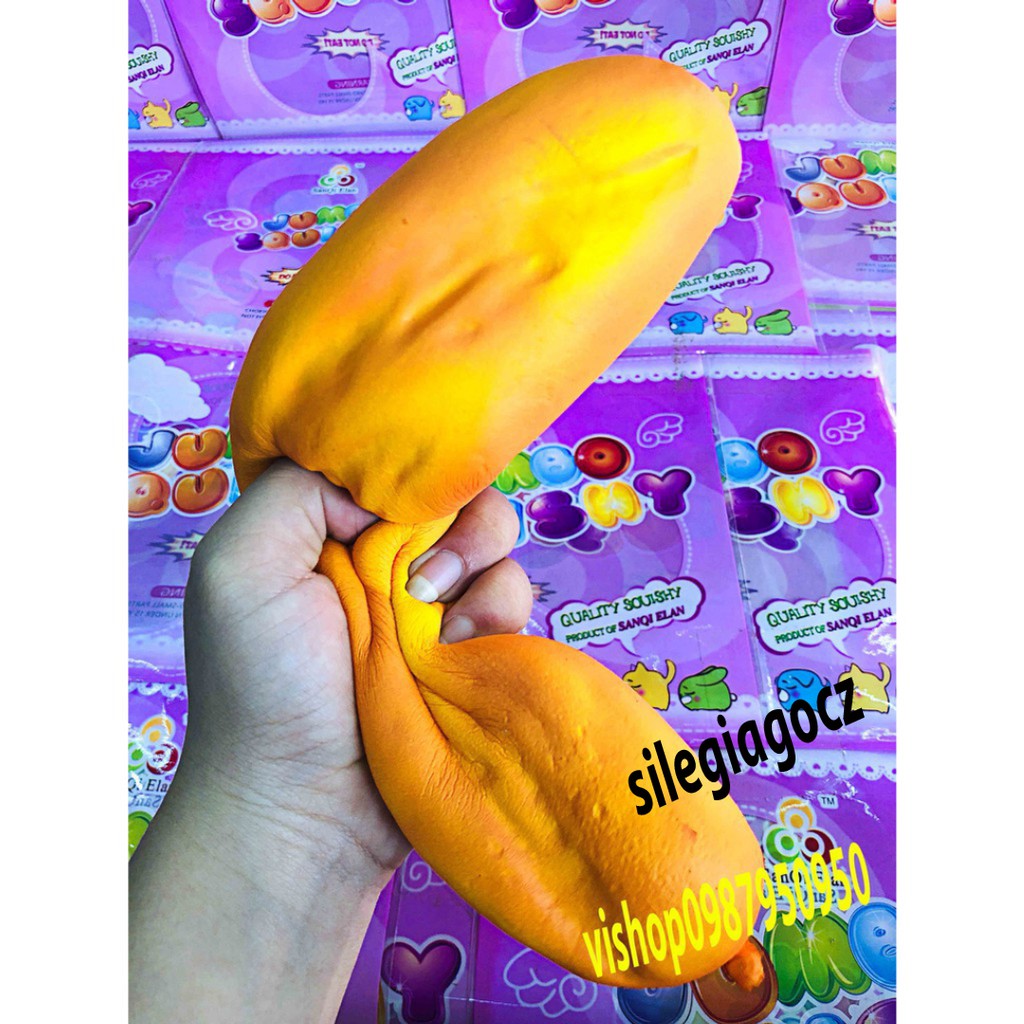 [CÓ VIDEO] Đồ Chơi Squishy Hình Bánh Mì Pháp dài 30cm