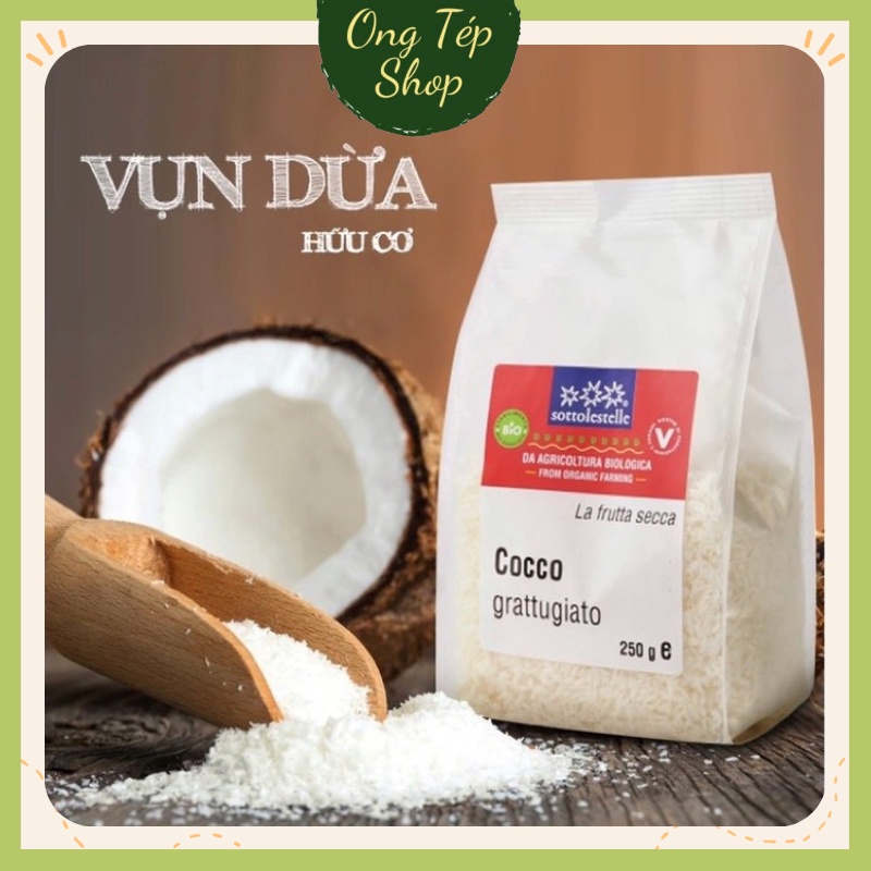 Vụn dừa hữu cơ sottolestelle làm bánh và bữa phụ cho bé