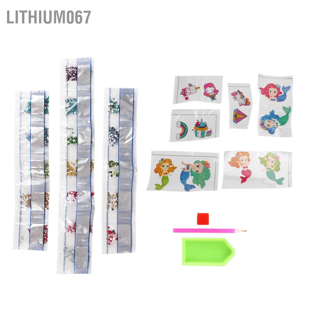 � Lithium067 Hình dán nàng tiên cá Bức tranh Rhinestone Nhân vật hoạt hình Nhãn dán Hình người giúp việc Biển Giảm căng thẳng thân thiện với môi trường Tự làm
