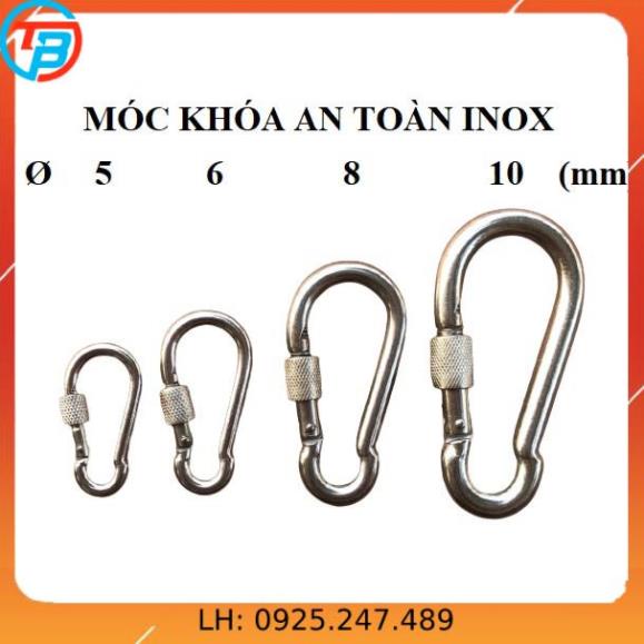 Móc xích Chốt Ren An Toàn INOX [ Phi 6mm ] CÁP THÉP Thái Bình VinàN