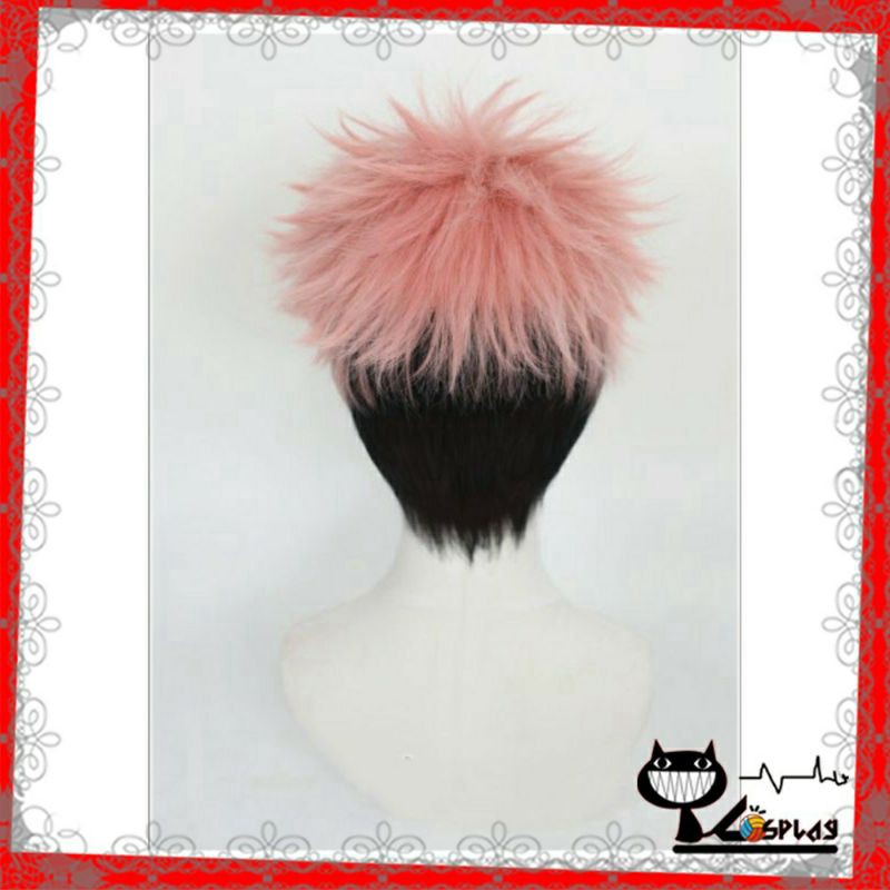 Wig/tóc giả cosplay Sukuna và Yuji Itadori - Chú thuật hồi chiến: Jujutsu Kaisen màu đen hồng