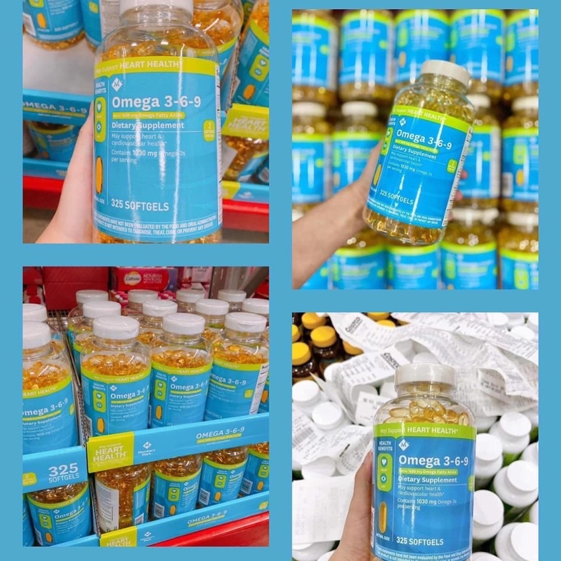 Omega 369 Của Mỹ MẪU MỚI NHẤT omega 3-6-9 Member's Mark Supports Heart Health