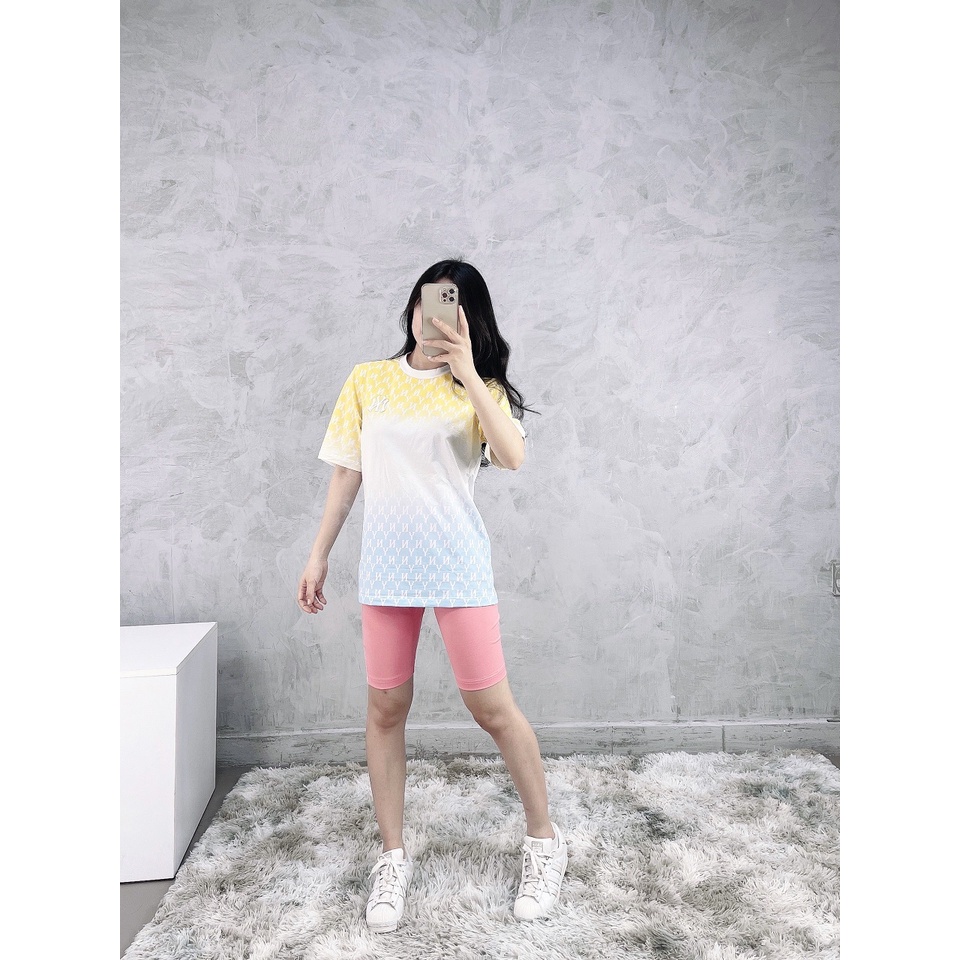 (HÀNG XUẤT XỊN) Áo phối màu vàng trắng xanh lá 1804 M/L/B MONOGRAM TEE Made in Cambodia full tag code