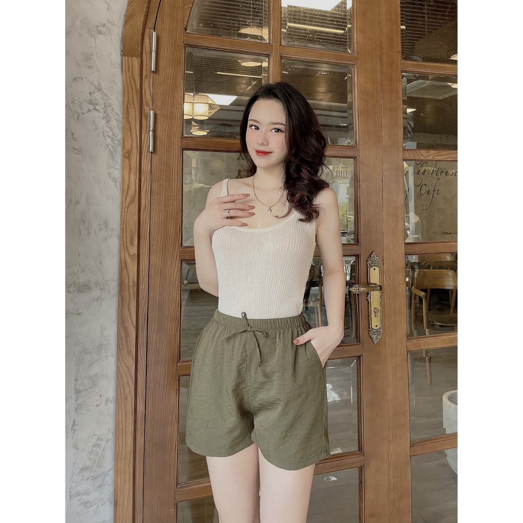 Quần short nữ ống rộng vải đũi cạp chun thoải mái LAVENUSA QA13 | BigBuy360 - bigbuy360.vn