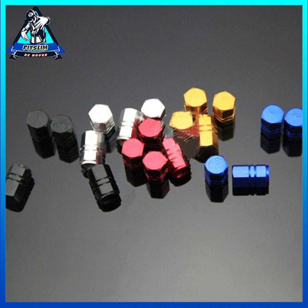 Set 4 chiếc / bộ nắp van lốp xe bằng hợp kim chống bụi dành cho ô tô