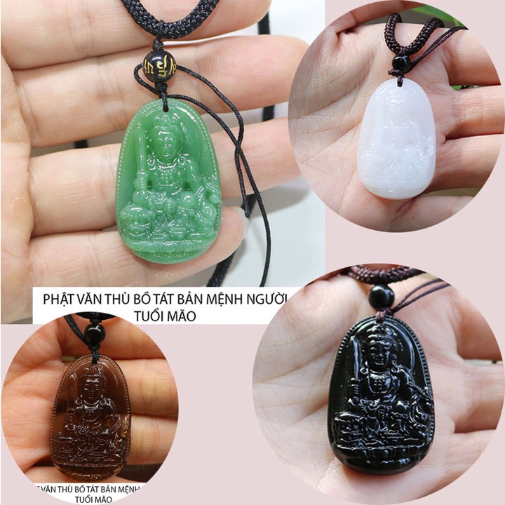 Dây chuyền dây dù phật bản mệnh người tuổi Mão - Phật Văn Thù Bồ Tát - Mặt phật