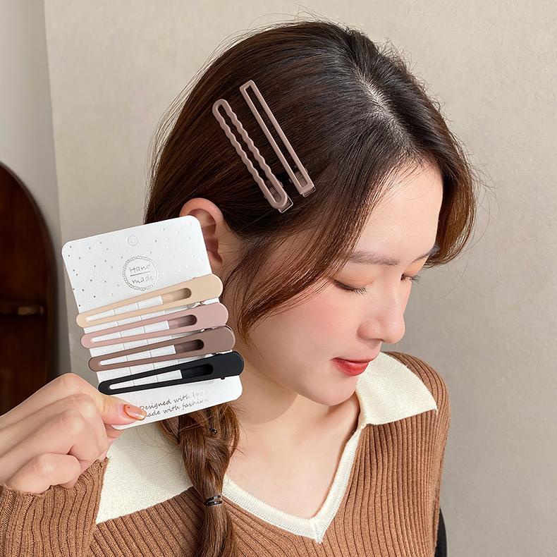 Set 3 Kẹp Tóc Mỏ Vịt Bằng Hợp Kim Màu Trà Sữa Phong Cách Hàn Quốc Cổ Điển Thời Trang Dành Cho Nữ