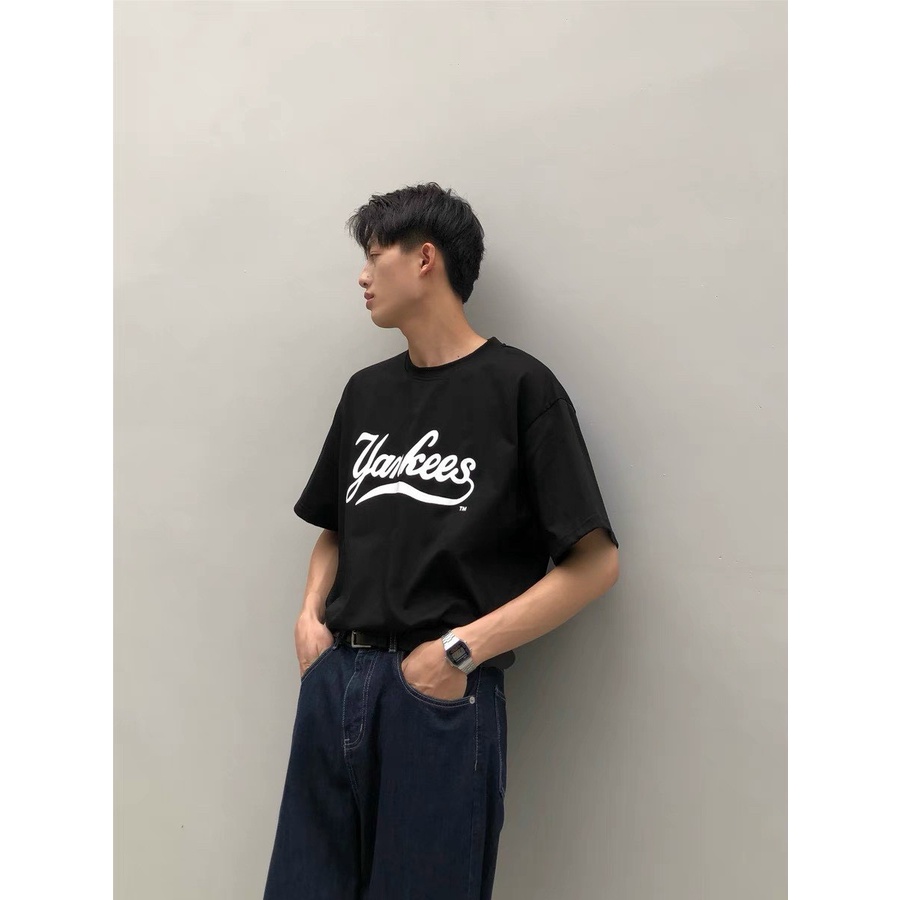 Áo thun nam unisex áo thun tay lỡ nam nữ YANKees Stee TOP TRENDING 2022