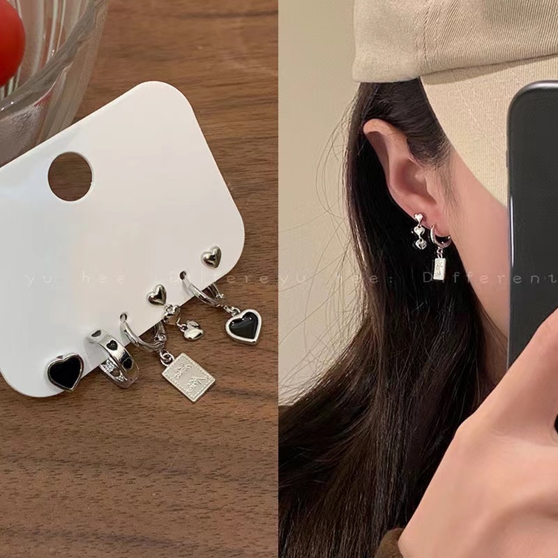 Khuyên tai IF YOU hình trái tim bướm phong cách cổ điển dành cho nữ