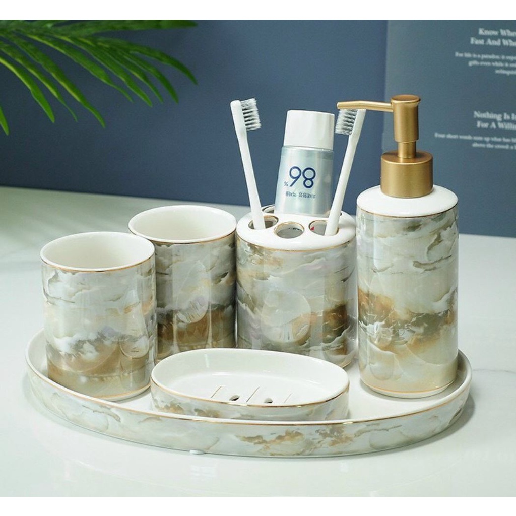 phụ kiện nhà tắm gốm sứ cao cấp . đồ dùng nhà tắm bàng sứ. Hàng cao cấp. Bộ phụ kiện nhà tắm sang chảnh. hoangdecor