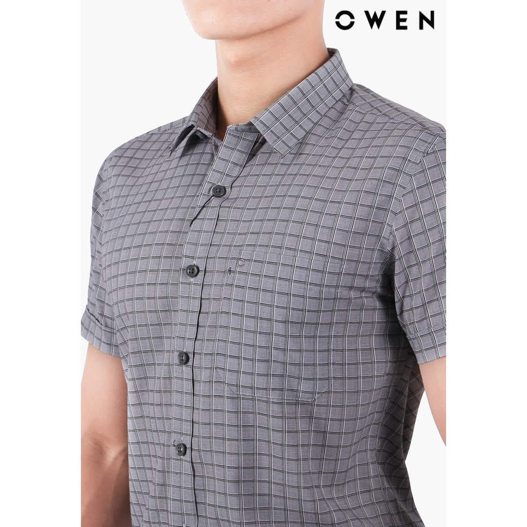 Áo sơ mi ngắn tay Owen Bamboo Regularfit màu ghi - AR22539NT